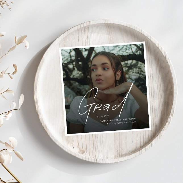 Serviette En Papier Remise de diplôme au lycée de photo moderne (Créateur téléchargé)