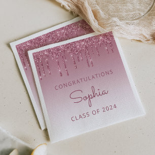 Serviette En Papier Remise de diplômes Class de 2026 Bourgogne Paillet