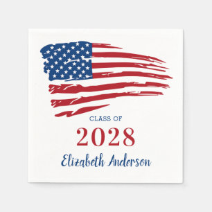 Serviette En Papier Remise de diplômes patriotique drapeau américain m