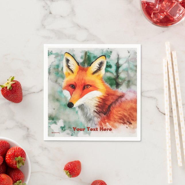 Serviette En Papier Renard blanc (En situation)