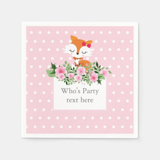 Serviette En Papier renard, bois, mignonette (Devant)