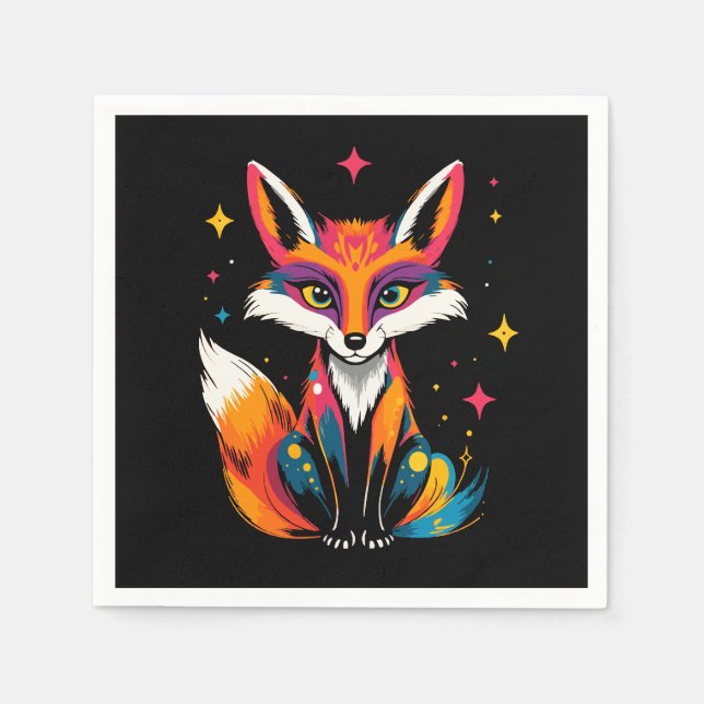 Serviette En Papier Renard cosmique (Devant)