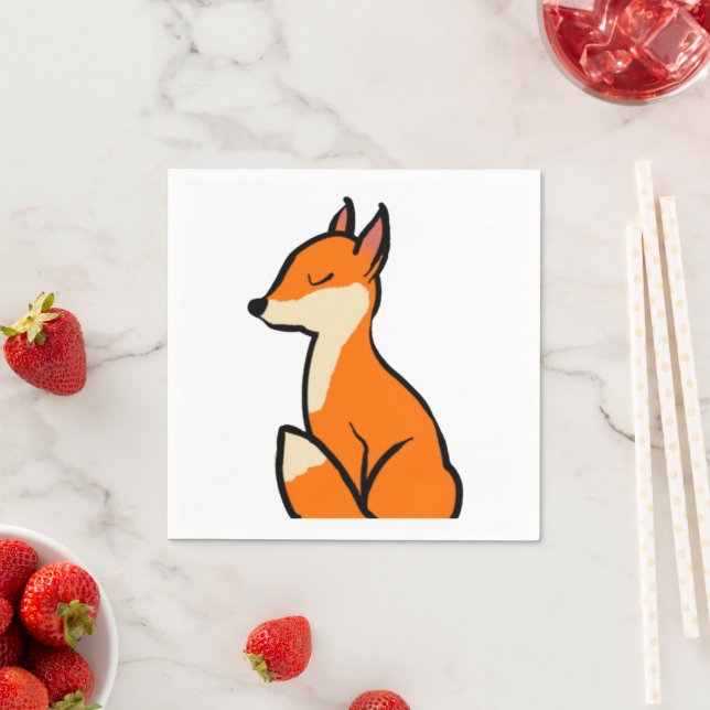 Serviette En Papier Renard personnalisable (En situation)