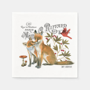 Serviette En Papier renard vintage