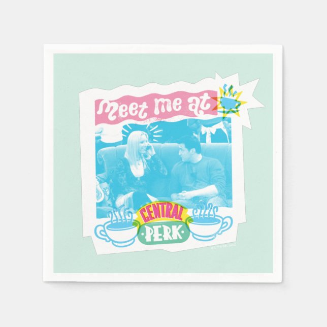 Serviette En Papier Rencontre-moi au Central Perk Graphique Neon (Devant)