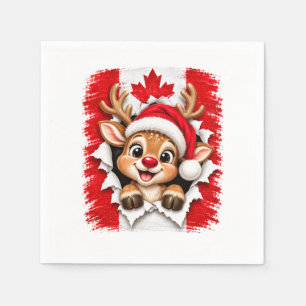 Serviette En Papier Renne de Noël canadien