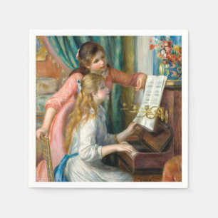 Serviette En Papier Renoir Deux Jeunes Filles au Piano Impression Musi