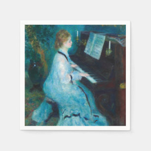 Serviette En Papier Renoir femme à l'impressionniste Vintage de piano