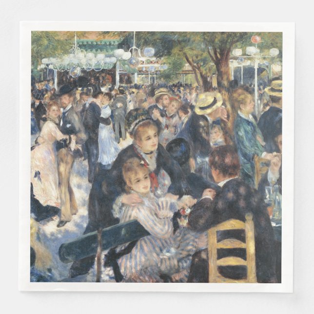 Serviette En Papier Renoir Moulin Danse Galette Party (Devant)