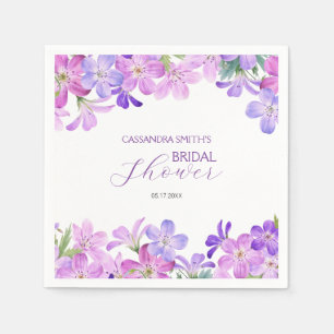 Serviette En Papier Repas de mariage aux géraniums violets