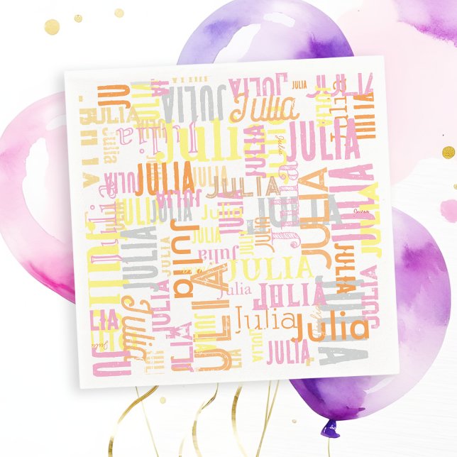 Serviette En Papier Répétition De Son Nom | Coloré (Créateur téléchargé)