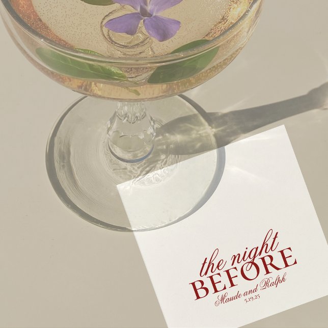 Serviette En Papier Répétition La Nuit Avant Le Mariage Luxe Rouge (Luxury Classic Red Wedding Suite Theme with options to personalize for your special day.)