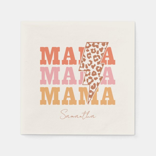 Serviette En Papier Répétition Rustique "Mama" (Devant)