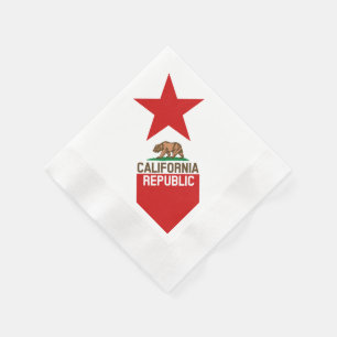 Serviette En Papier RÉPUBLIQUE DE CALIFORNIE Drapeau d'Etat Grand Étoi