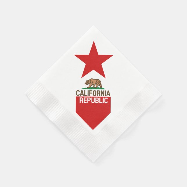 Serviette En Papier RÉPUBLIQUE DE CALIFORNIE Drapeau d'Etat Grand Étoi (Coin)