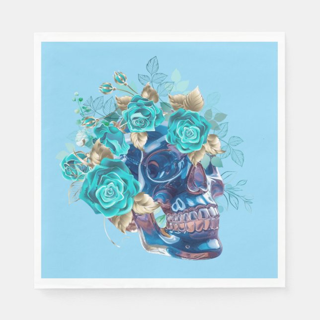 Serviette En Papier Requiem Blue Bloom (Devant)