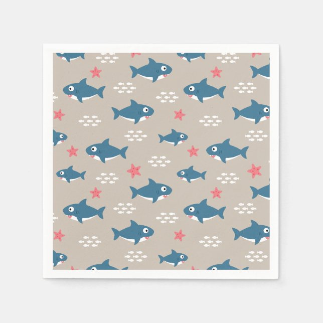 Serviette En Papier Requin (Devant)