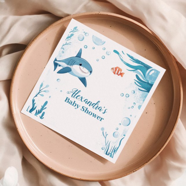 Serviette En Papier Requin sous l'océan marin Animaux (Créateur téléchargé)