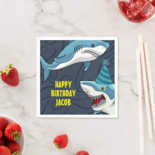 Serviette En Papier Requins cachés pour l'anniversaire d'un enfant