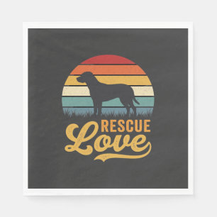Serviette En Papier Rescue Love Retro Dog Sunset_1