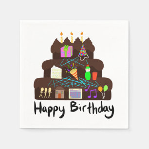 Serviette En Papier Réseau neuronal d'anniversaire nerd