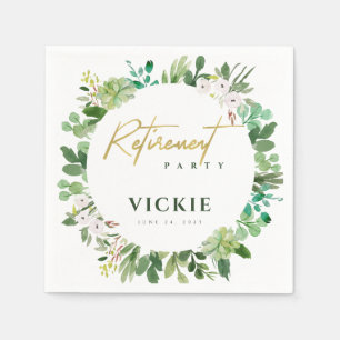 Serviette En Papier Résiliation de l'aquarelle succulente du feuillage