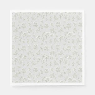 Serviette En Papier Respiration de Bébé Fleur d'Eau Blanche Gypsophile