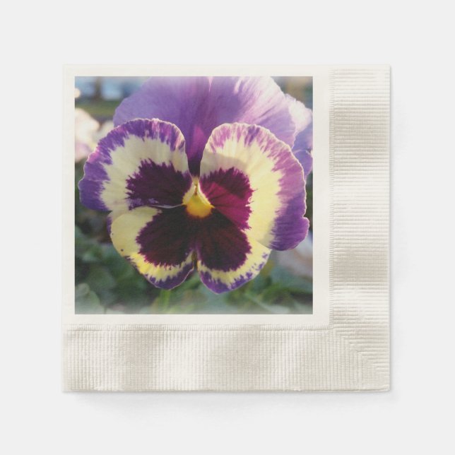 Serviette En Papier ressort coloré Pansy (Devant)