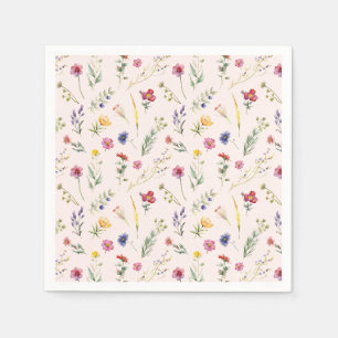 Serviette En Papier Ressort rose Fleur sauvage Floral