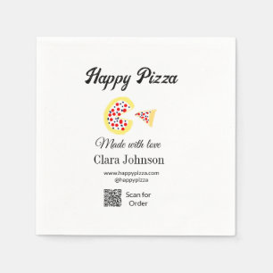 Serviette En Papier Restaurant de pizzas café pizzeria scannez le code