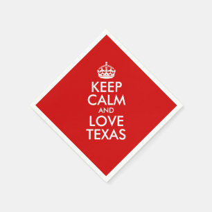 Serviette En Papier Restez calme et amoureux Texas