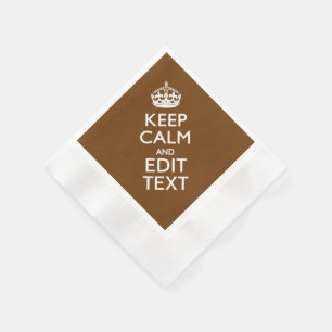 Serviette En Papier Restez calme et votre texte Brown