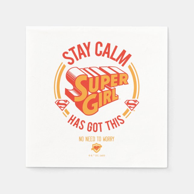 Serviette En Papier Restez Calme Supergirl a eu ceci (Devant)