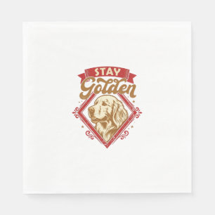 Serviette En Papier Restez Golden Retriever Chien Diamant Rouge_1