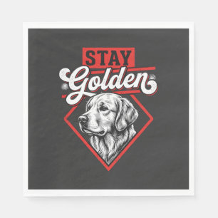 Serviette En Papier Restez Golden Retriever doré