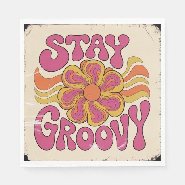 Serviette En Papier Restez Groovy (Devant)