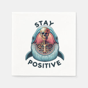Serviette En Papier Restez positif - Squelette et baleine