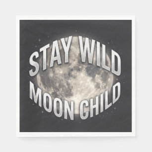Serviette En Papier Restez Sauvage Enfant de la Lune Pleine Lune Céles