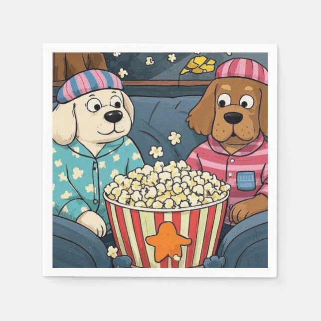 Serviette En Papier Restons à la maison et commandez des chiens de car (Devant)