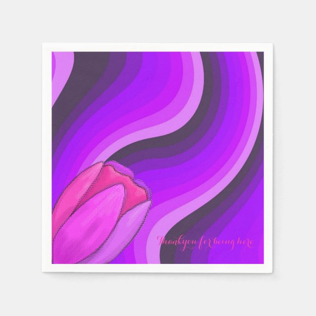 Serviette En Papier Résumé violet (Devant)