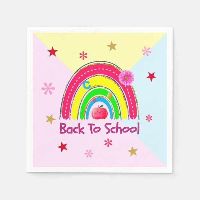 Serviette En Papier Retour À L'École (Devant)
