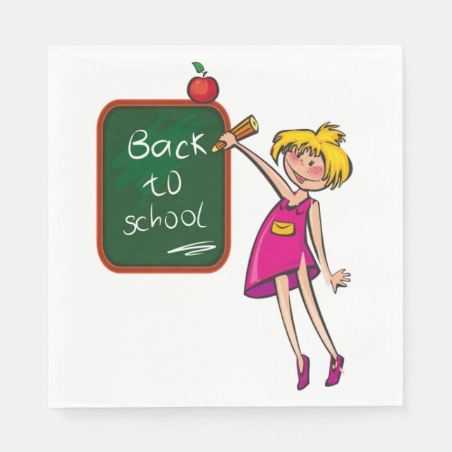 SERVIETTE EN PAPIER RETOUR À L'ÉCOLE (Devant)