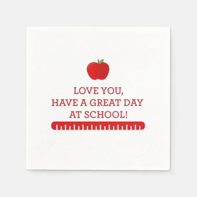Serviette En Papier Retour à l'école LunchBox Napkin (Devant)