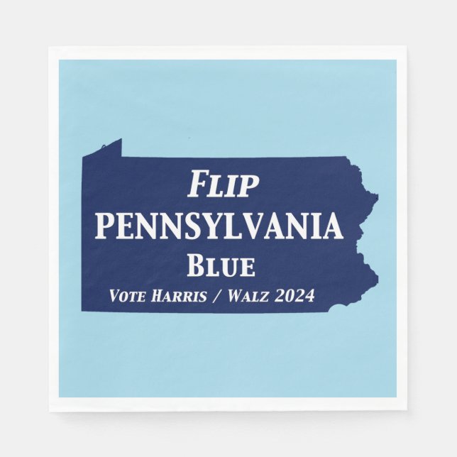 Serviette En Papier Retourner Pennsylvania Blue en 2024 (Devant)