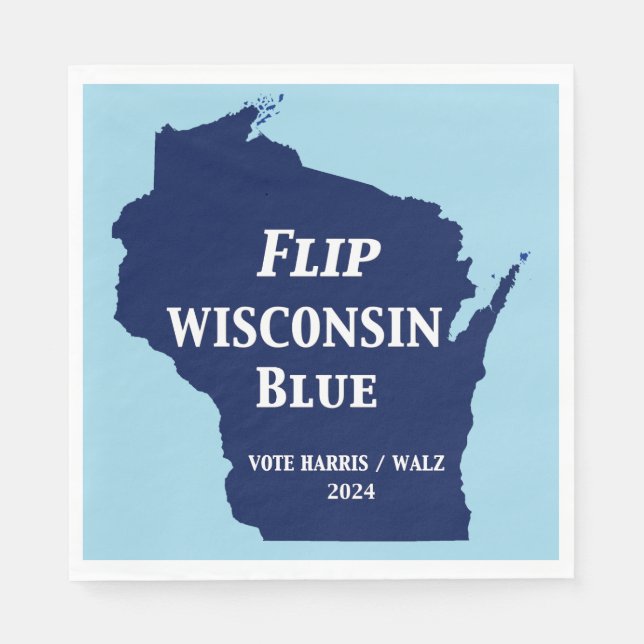 Serviette En Papier Retourner Wisconsin Blue en 2024 (Devant)