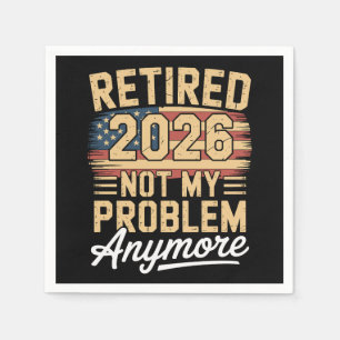 Serviette En Papier Retraité 2026 Plus Mon Problème Drapeau US Rétro