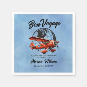 Serviette En Papier Retraite Bon Voyage Voyage Globe Plane