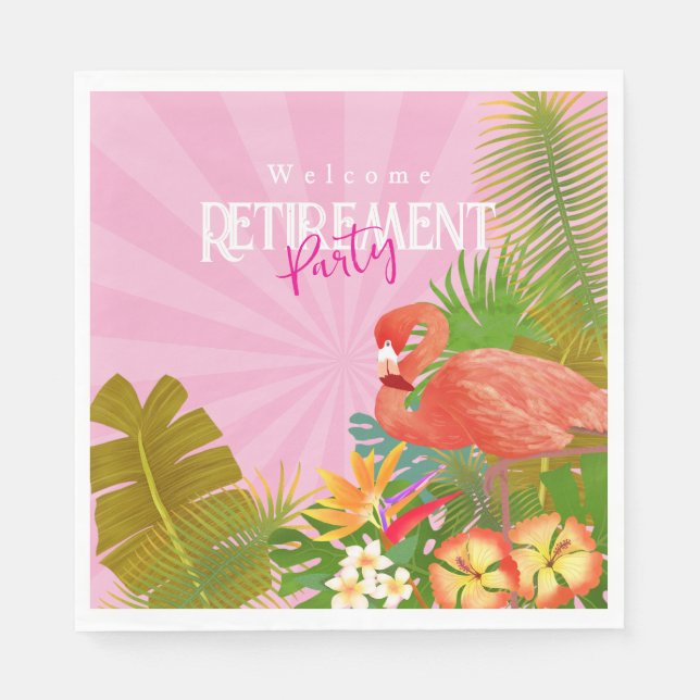 Serviette En Papier Retraite flamant rose  (Devant)