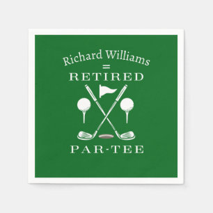 Serviette En Papier Retraite Golf Moderne Emblem Golf Clubs Retraités