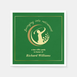 Serviette En Papier Retraite Golf Party Classic Green Golden Player